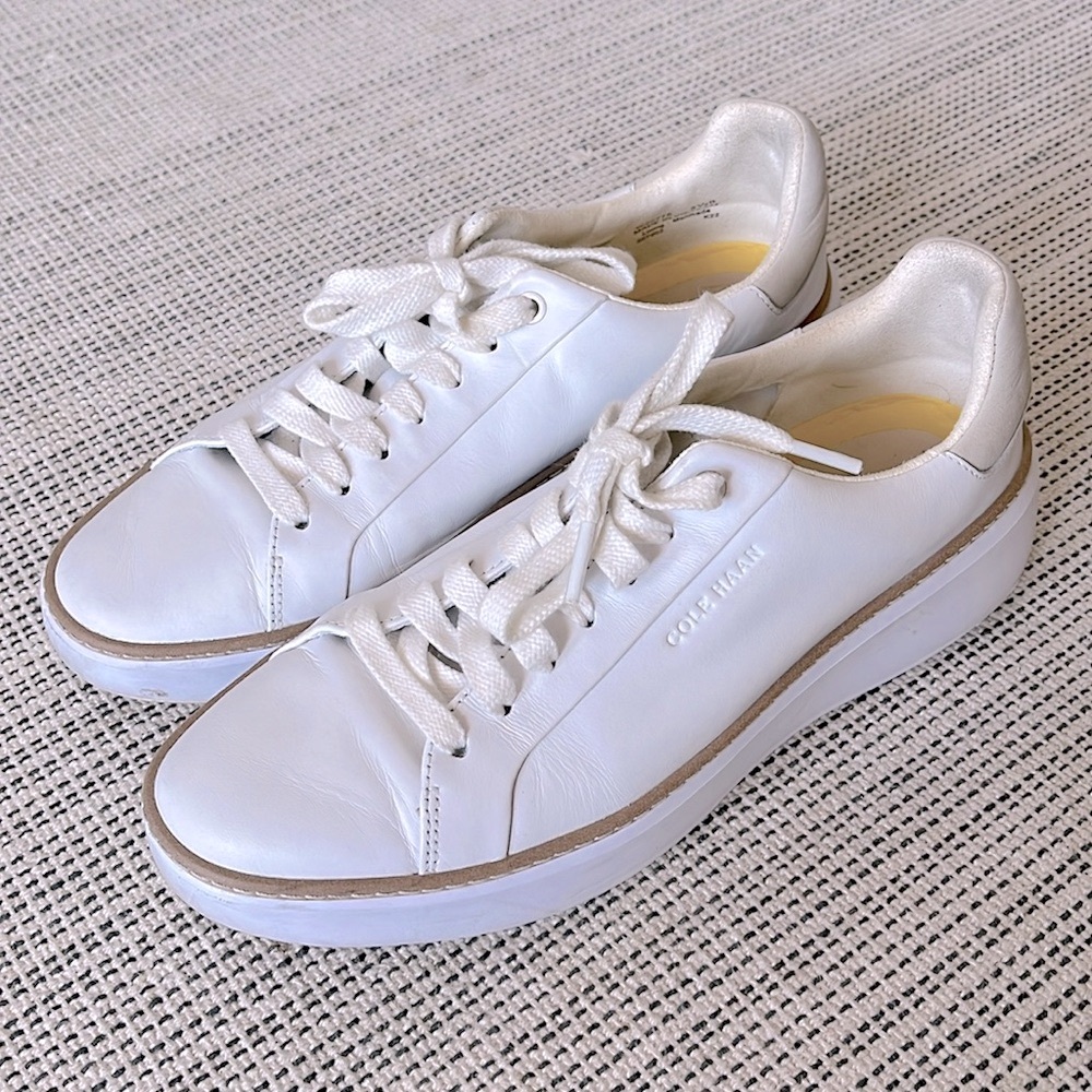 Cole Haan Grandpro Topspin White Leather Tennis Sneakers